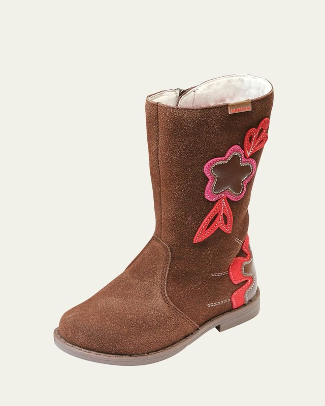 Fiore Tall Fashion Boot w/ Stitch Flowers, Baby/Toddler/Kids